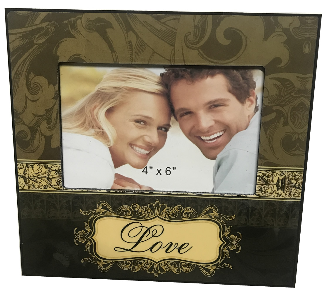 Love photo frame 4x6 picture, brown